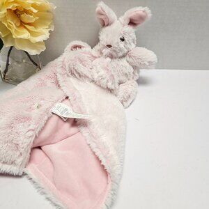 Soft Super Star Pink Baby Rabbit Bunny Lovey Security Toy Blanket